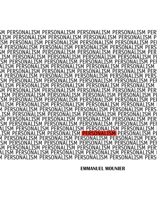 Title details for Personalism by Emmanuel Mounier - Available